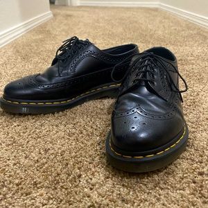 Doc Martens 3989 Yellow Stitch Smooth Leather Brogue Shoes